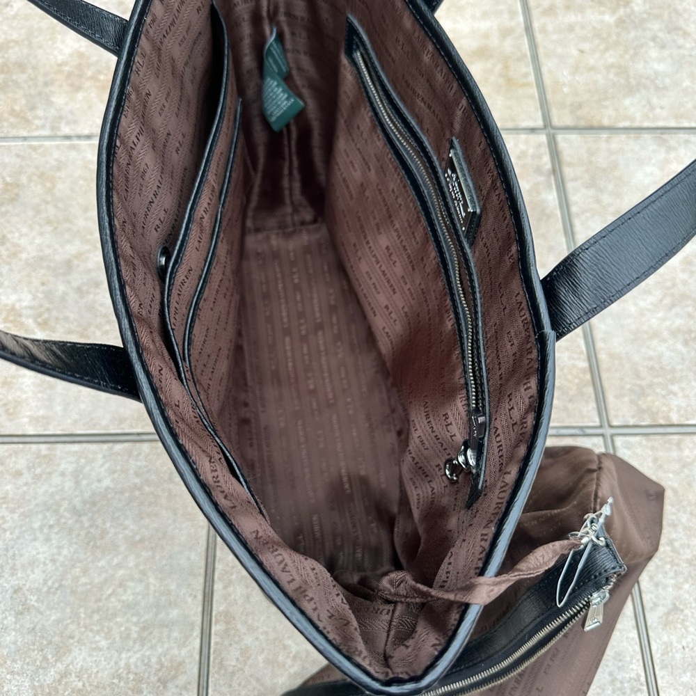 Ralph Lauren Oversize Black Leather Tote - Picture 4 of 16